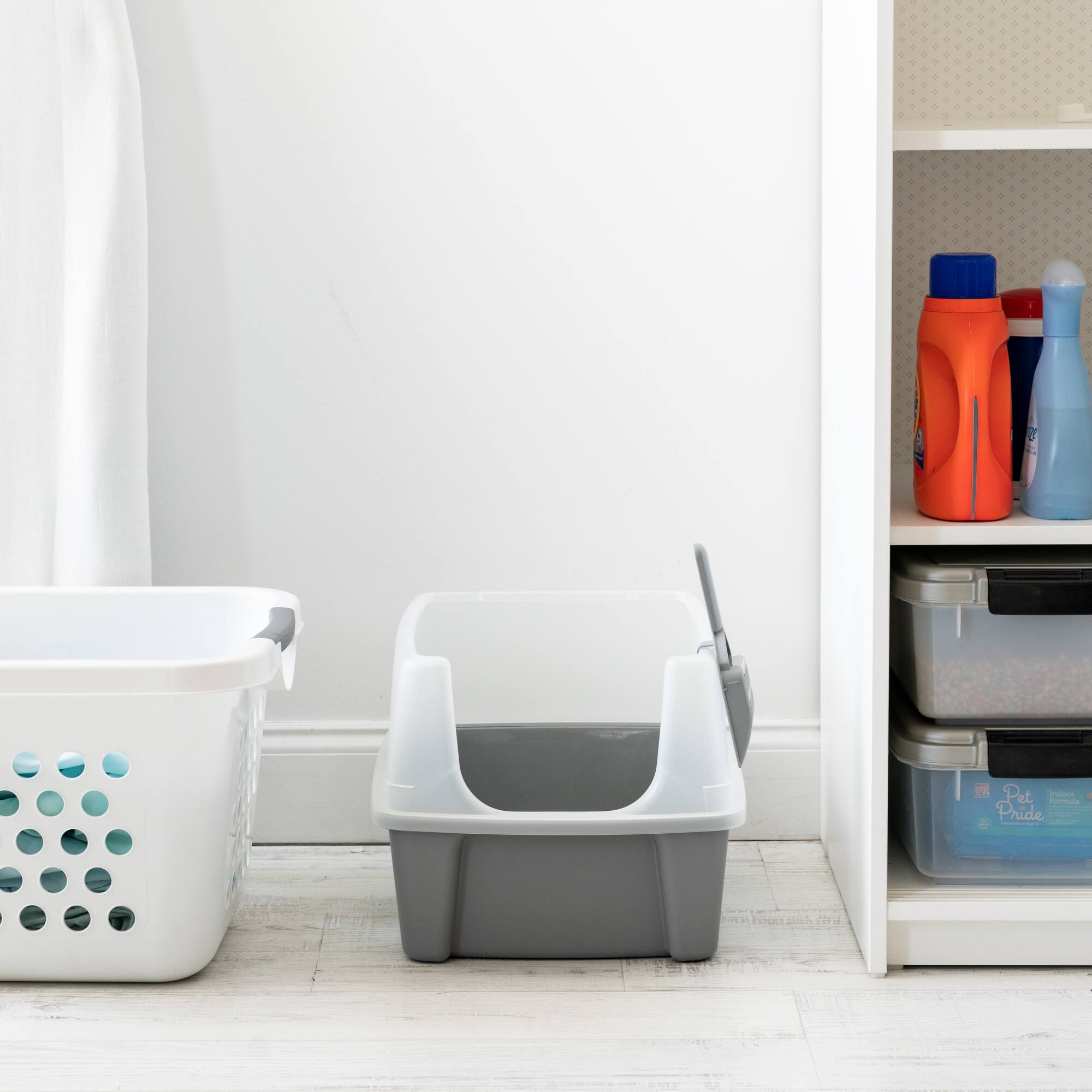 IRIS® 20qt. Gray Cat Litter Box with Open Lid